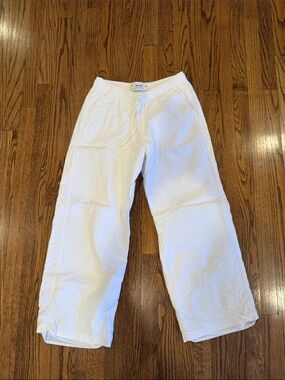 Hollister White Wide-Leg Drawstring Lounge Pants